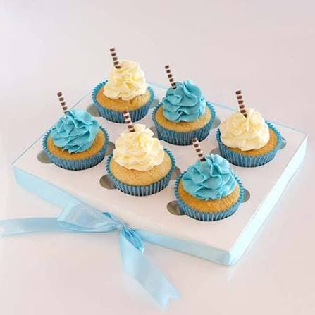 Ocean Swirl Vanilla Cupcake