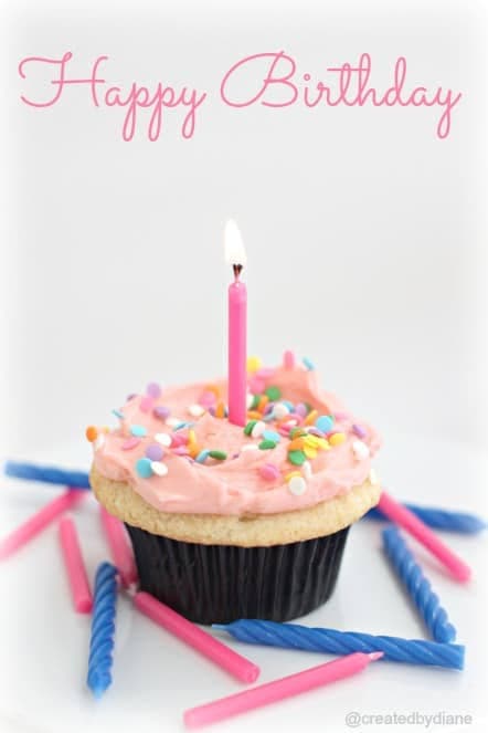 Birthday Sparkle Cupcake with Candle